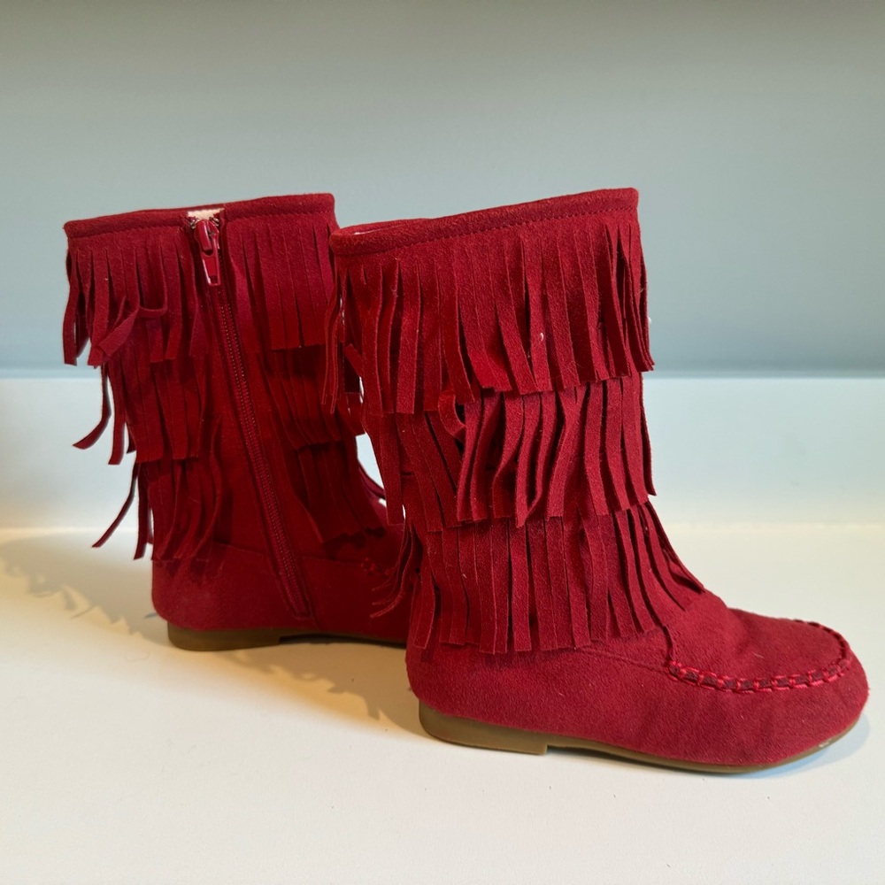 Red fringe boots size 10 toddler from Mia Belle